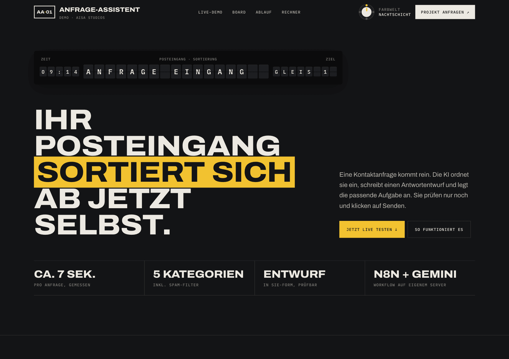 Screenshot von KI-Anfrage-Assistent