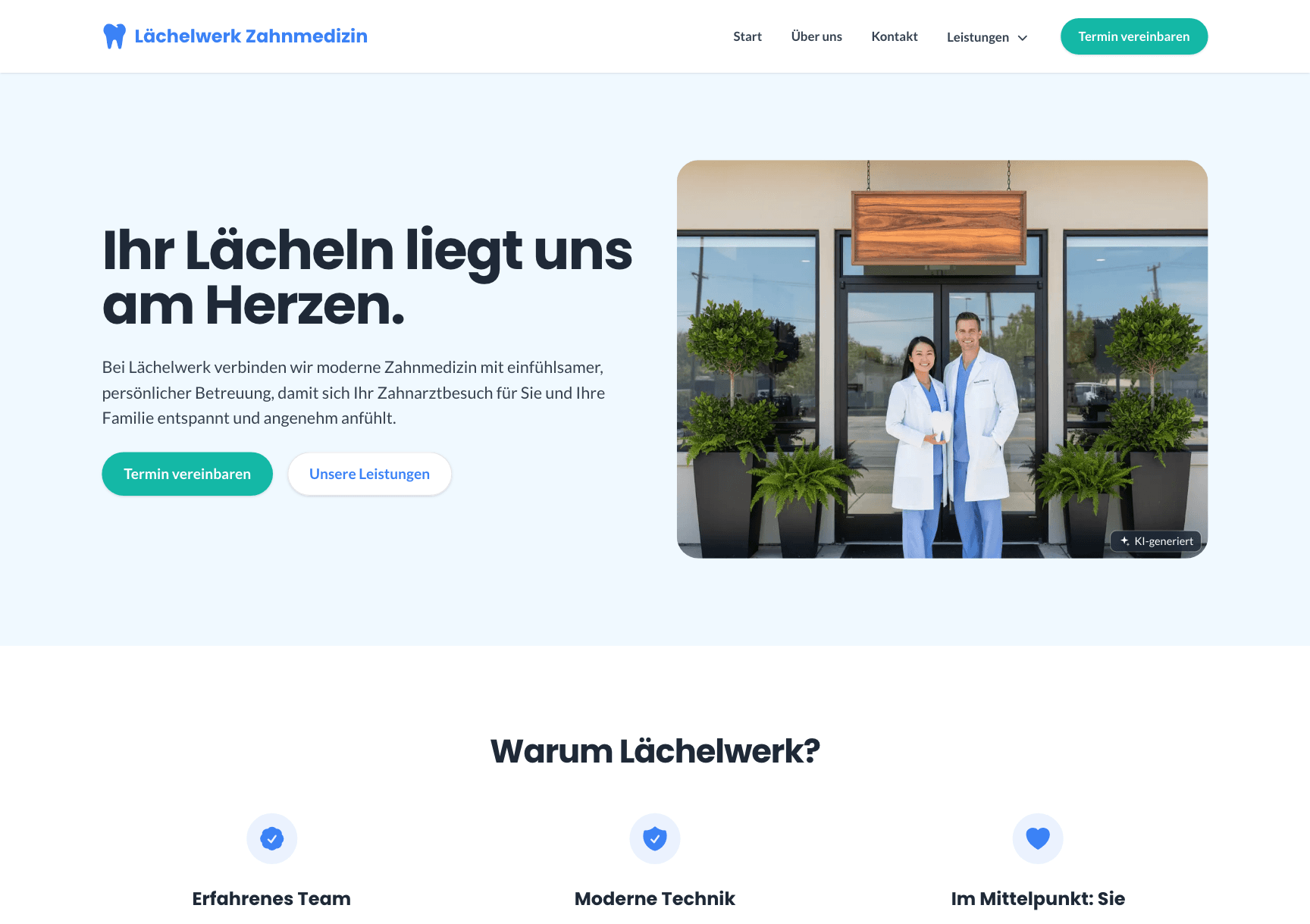 Website-Template für Zahnarztpraxis