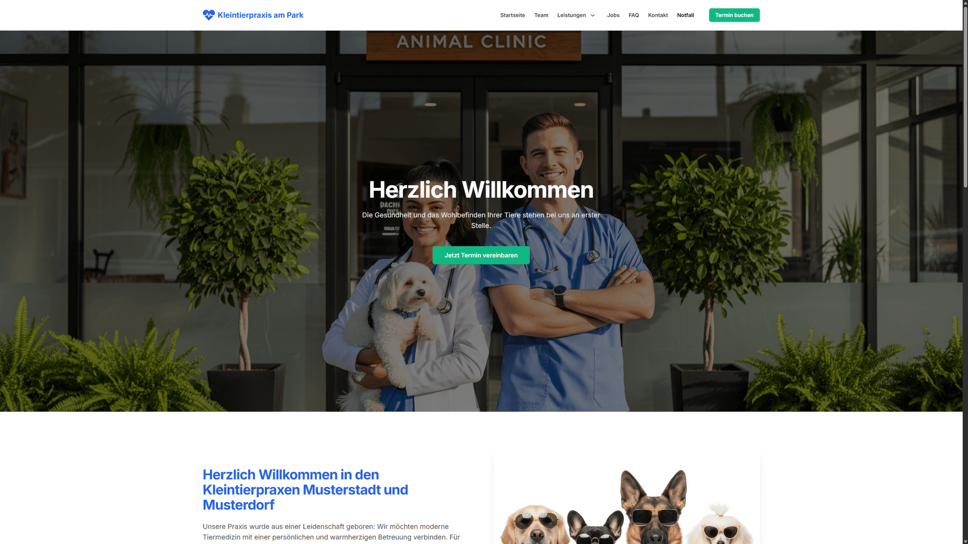 Website-Template für Tierarztpraxis